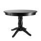 Black Wood Dining Set - Round Dining Table, Window Back Chairs, 5-Piece Set