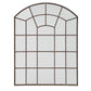 Metal Arched Windowpane Wall Mirror - Bronze Finish