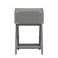 X-Base Wood Accent Campaign Table - Frost Gray