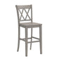 X-Back Bar Height Chairs (Set of 2) - Antiqua Gray Finish