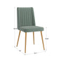 Gold Finish Fabric Dining Chairs (Set of 2) - Light Green Fabric