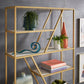 Geometric Gold Finish Powder Coat Metal Bookcase