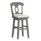 Napoleon Back Wood Swivel Bar Stool - Antiqua Gray Finish