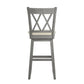 Double X-Back Wood Swivel Bar Stool - Antiqua Gray Finish