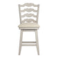 French Ladder Back Counter Height Swivel Stool - Antique White Finish