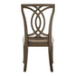 Dark Walnut Finish and Fabric Dining Chairs (Set of 2) - Side Chair