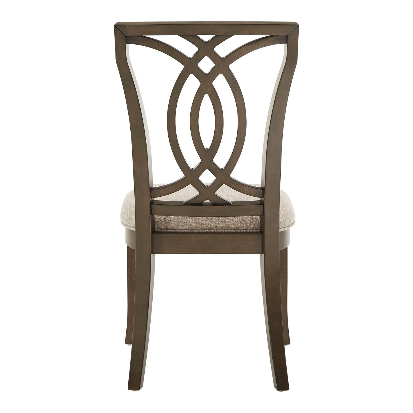 Dark Walnut Finish and Fabric Dining Chairs (Set of 2) - Side Chair