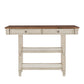 Two-Tone Antique Kitchen Island Buffet - Oak Top with Antique White Base