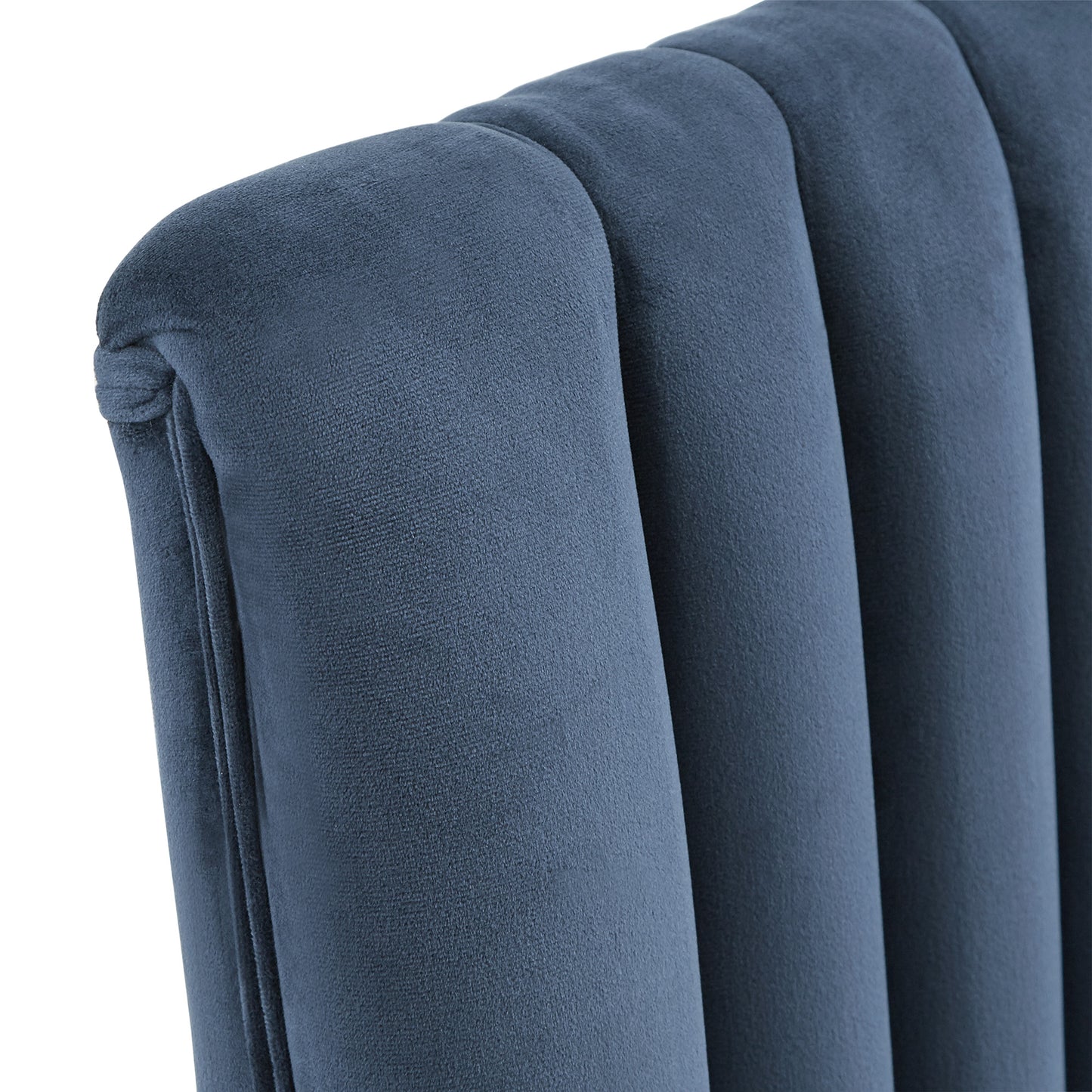 Velvet Channel Back Dining Chairs (Set of 2) - Blue Velvet