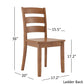 Ladder Back Wood Dining Chairs (Set of 2) - Oak Finish