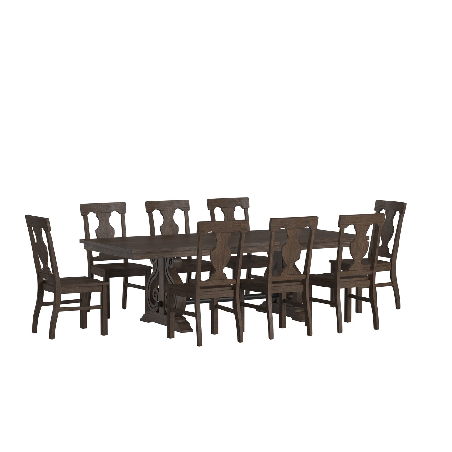 Wood Extendable Dining Set - 9-Piece Set