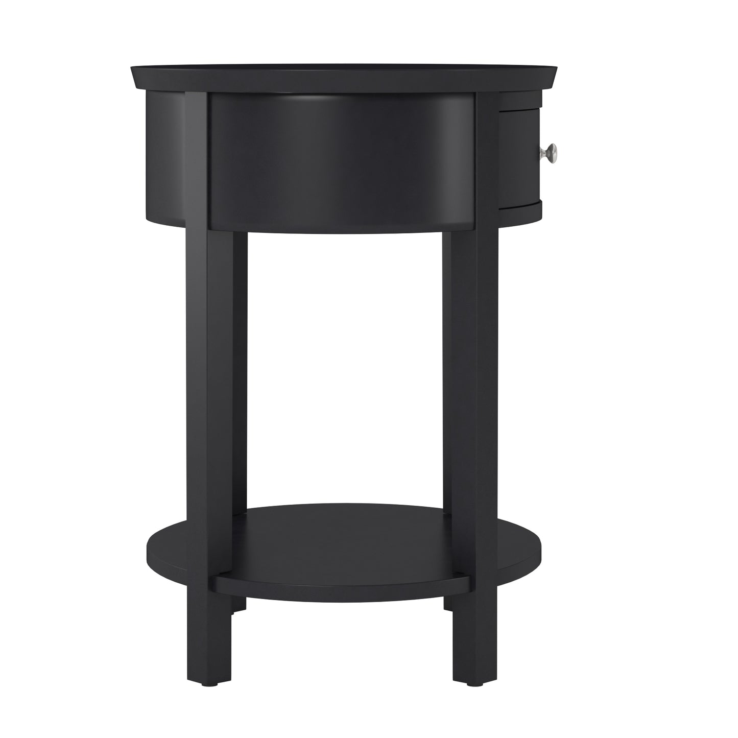 1-Drawer Oval End Table - Vulcan Black