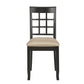 Black Wood Beige Microfiber Dining Chairs (Set of 2) - Window Back