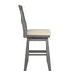 French Ladder Back Counter Height Swivel Stool - Antique Gray Finish