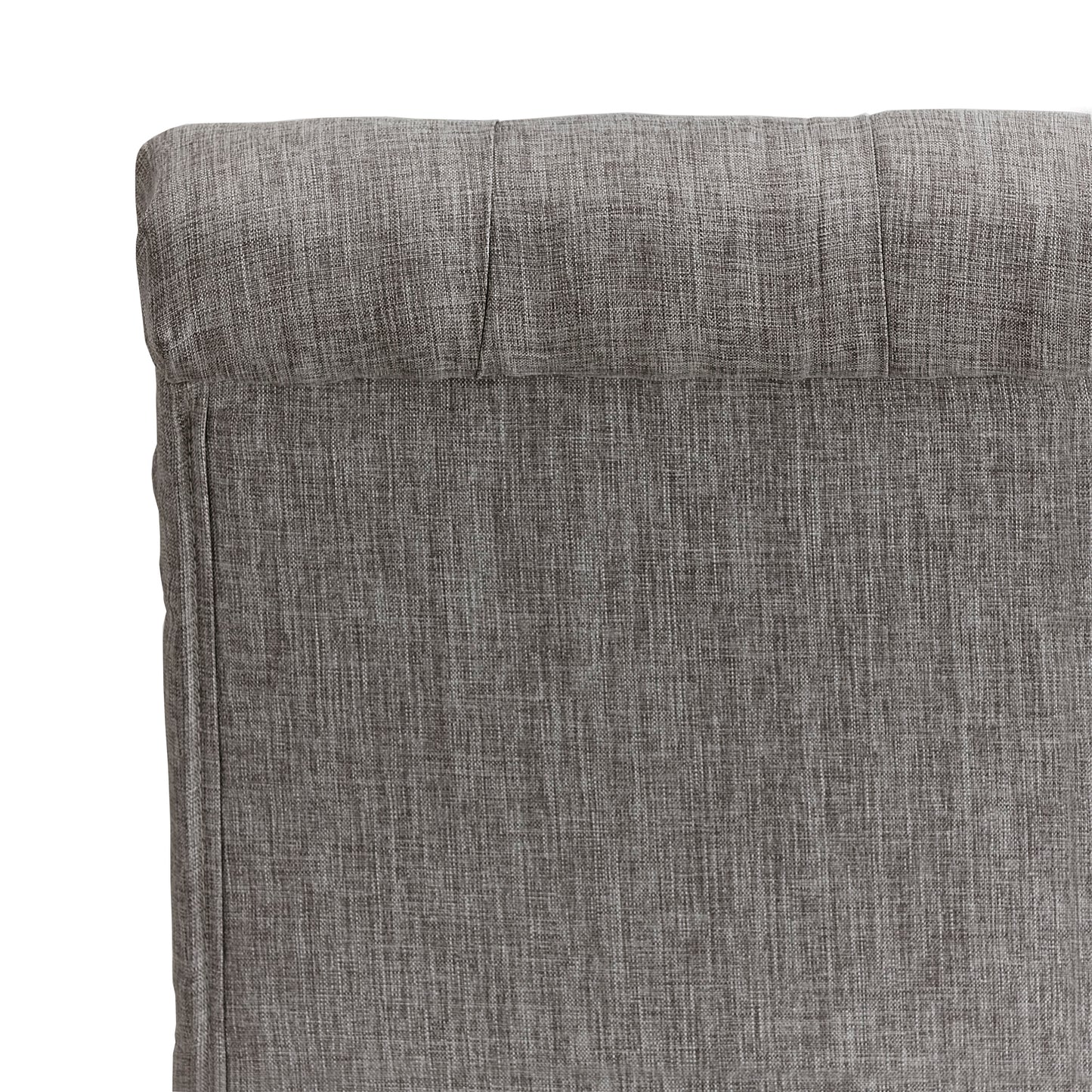 Tufted Rolled Back Parsons Chairs (Set of 2) - Gray Finish, Gray Linan