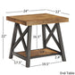 Rustic X-Base Accent Tables - Gray Finish, End Table and Coffee Table Set