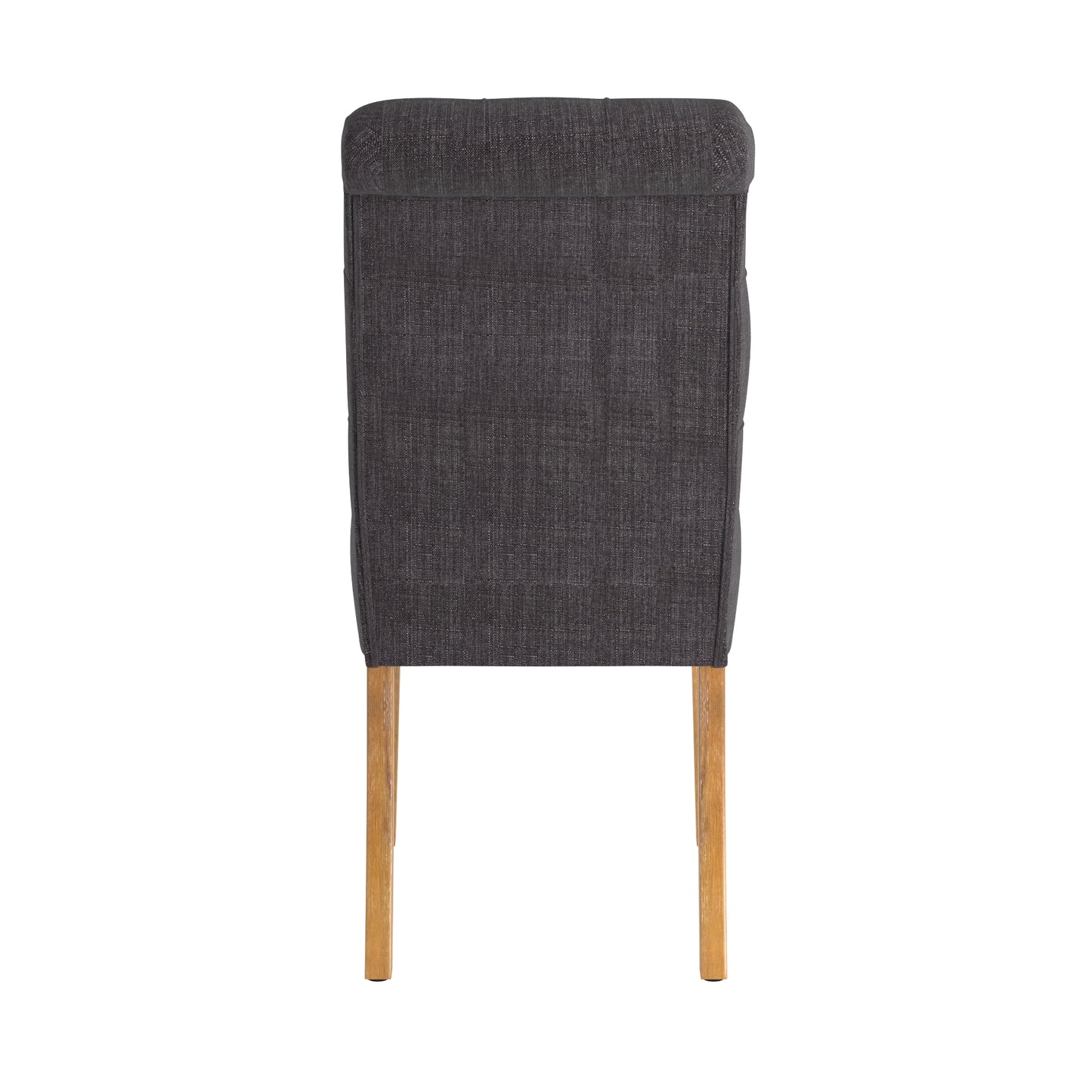 Premium Tufted Rolled Back Parsons Chairs (Set of 2) - Dark Gray Linen