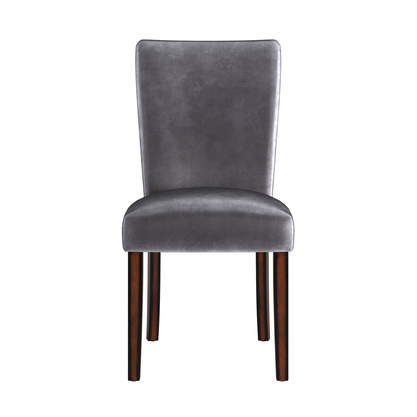 Upholstered Parson Dining Chairs (Set of 2) - Espresso Finish, Blue Steel Velvet