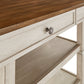 Two-Tone Antique Kitchen Island Buffet - Oak Top with Antique White Base