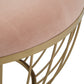 Fabric Upholstered Round Ottoman - Blush Pink Velvet