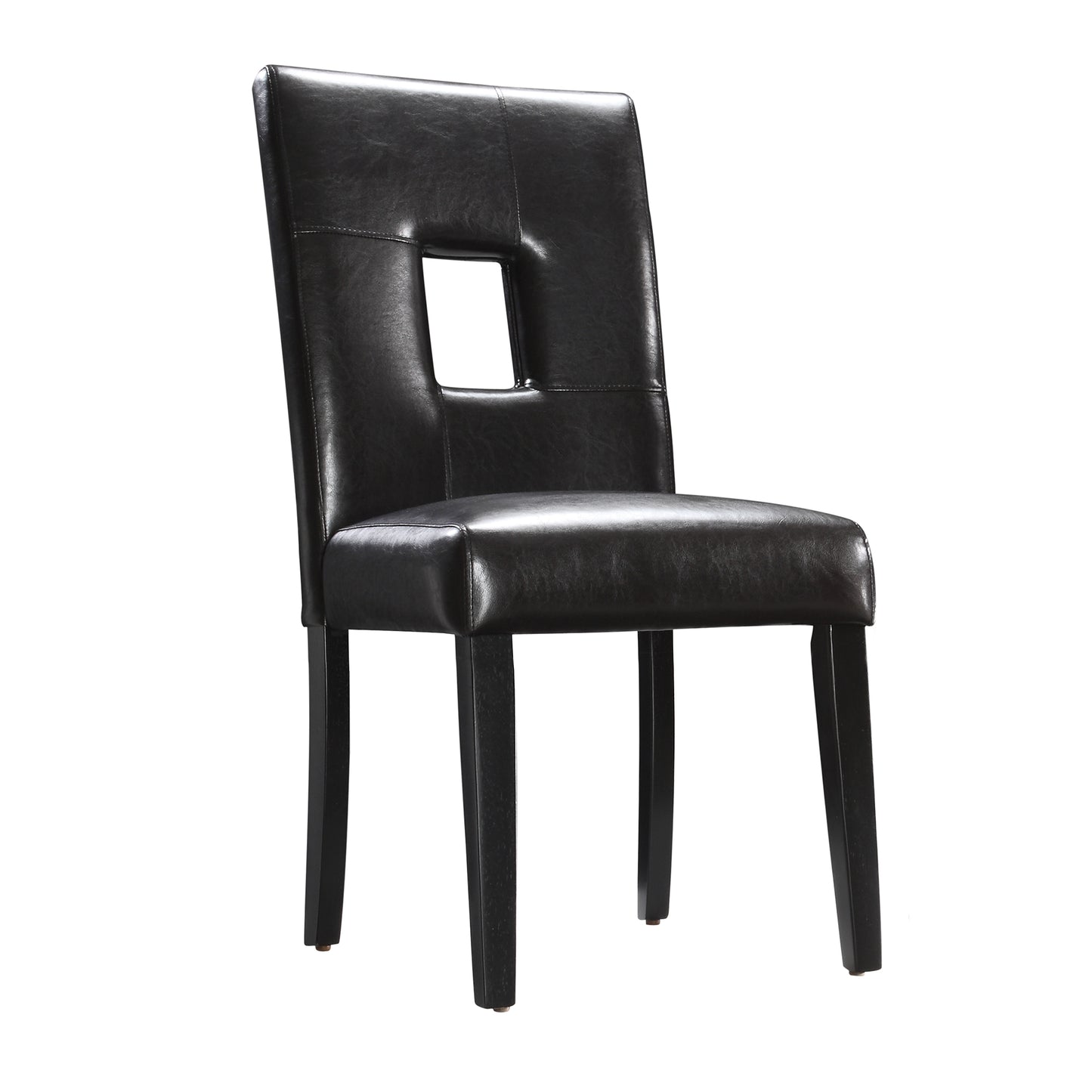 Keyhole Back Dining Chairs (Set of 2) - Dark Brown Faux Leather