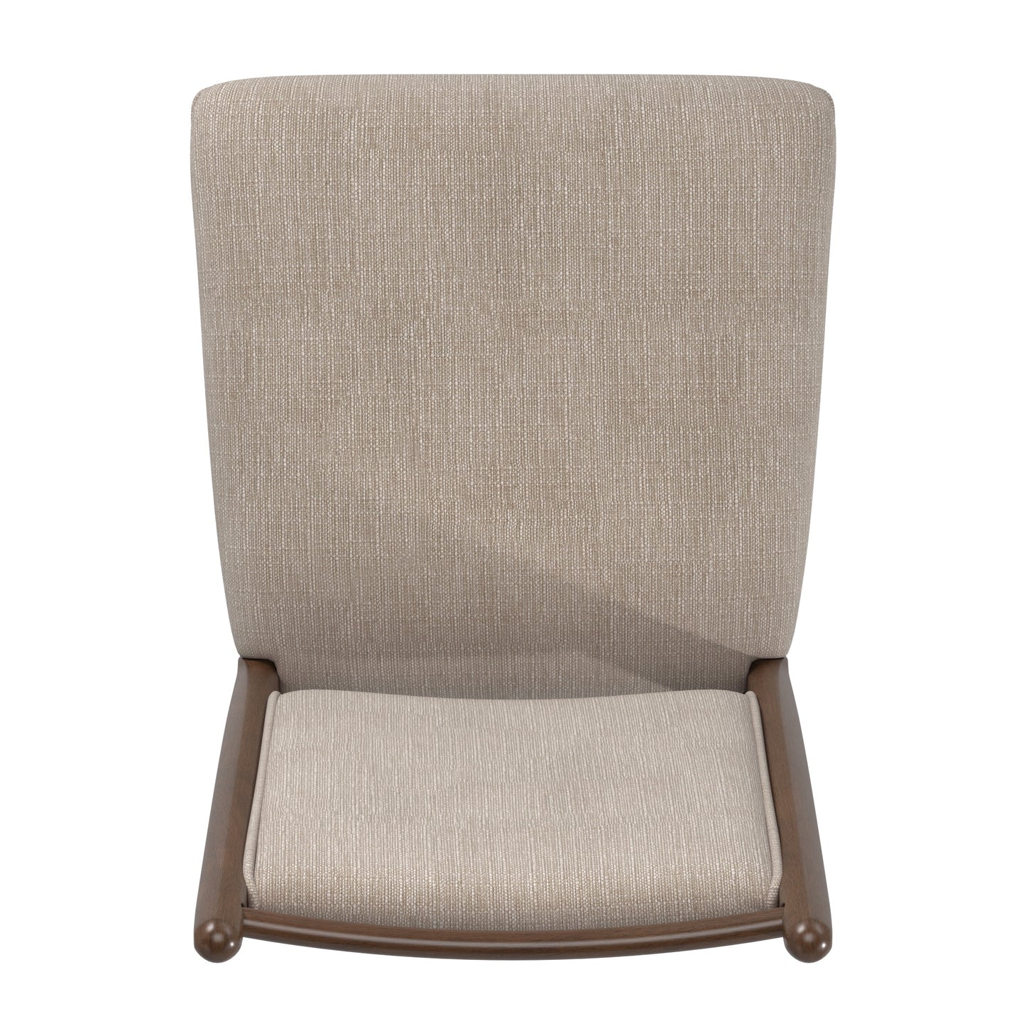 Wood Finish Beige Fabric Dining Chair (Set of 2) - Walnut