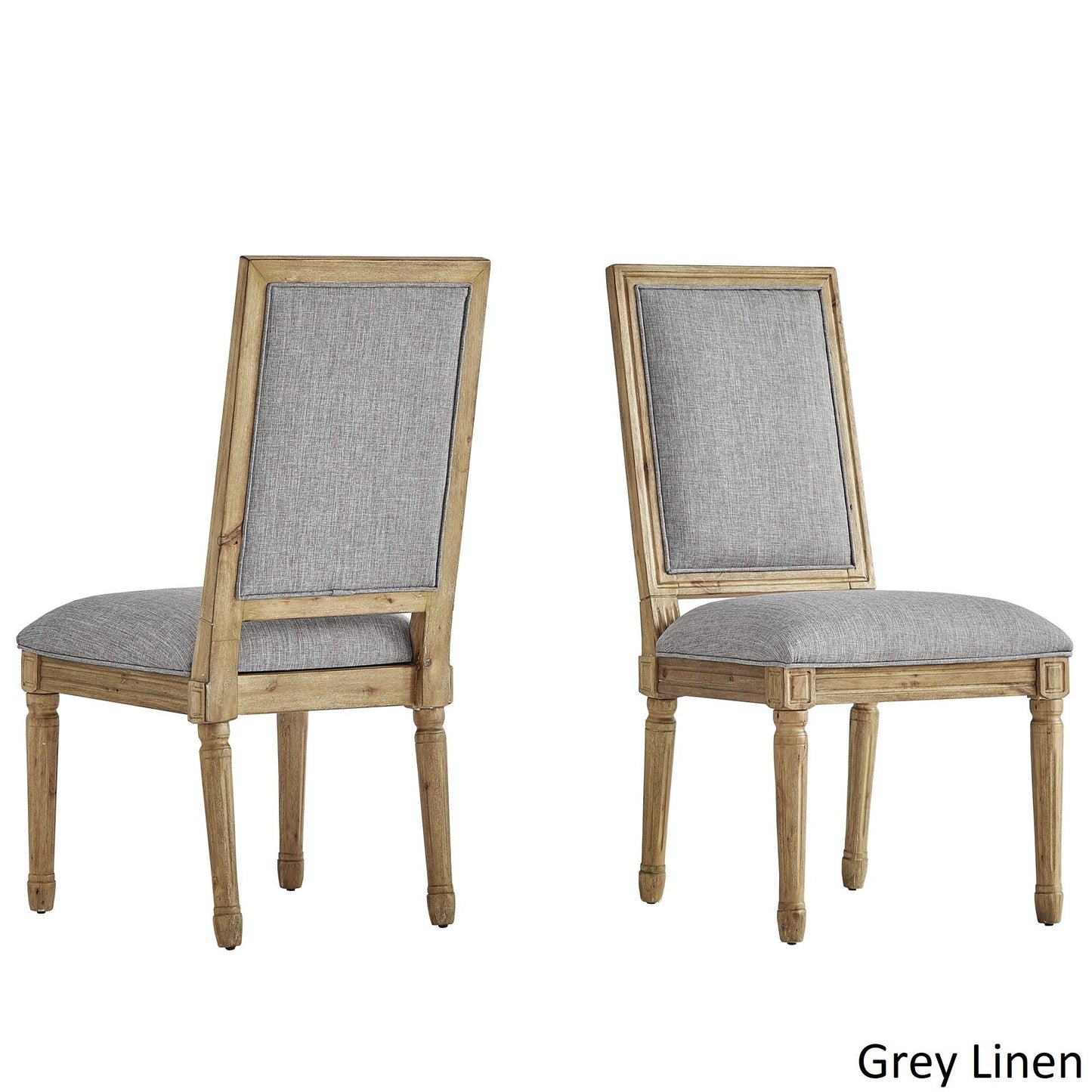 Round 7-Piece Dining Set - Gray Linan, Ractangular Chair Backs