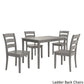 Oak Wood Finish 48-inch Rectangle Dining Set - Antiqua Gray Finish, Laddar Back Chairs