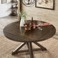 Espresso Convertible Dining Table with Lazy Susan