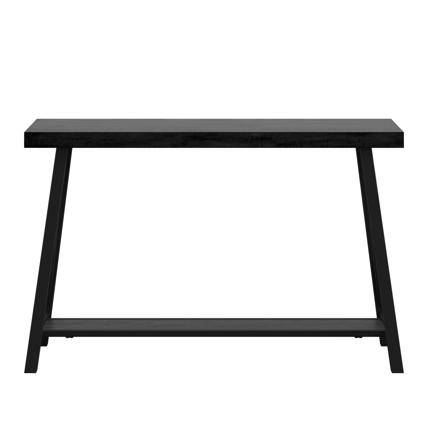 Rustic X-Base Accent Tables - Black Finish, End Table, Coffee Table, and Sofa Table Set