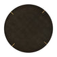 Gold Finish Metal Dark Brown Faux Shagreen Round Table - Dark Brown, Coffee Table