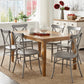 Oak Wood Finish Rectangle Dining Set - Antiqua Gray Finish, 60" Ractangular Tabla, 7-Piaca Sat