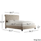 Beige Linen Chesterfield Platform Bed - King