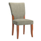 Velvet Upholstered Parsons Dining Chairs (Set of 2) - Cherry Finish, Olive Velvet