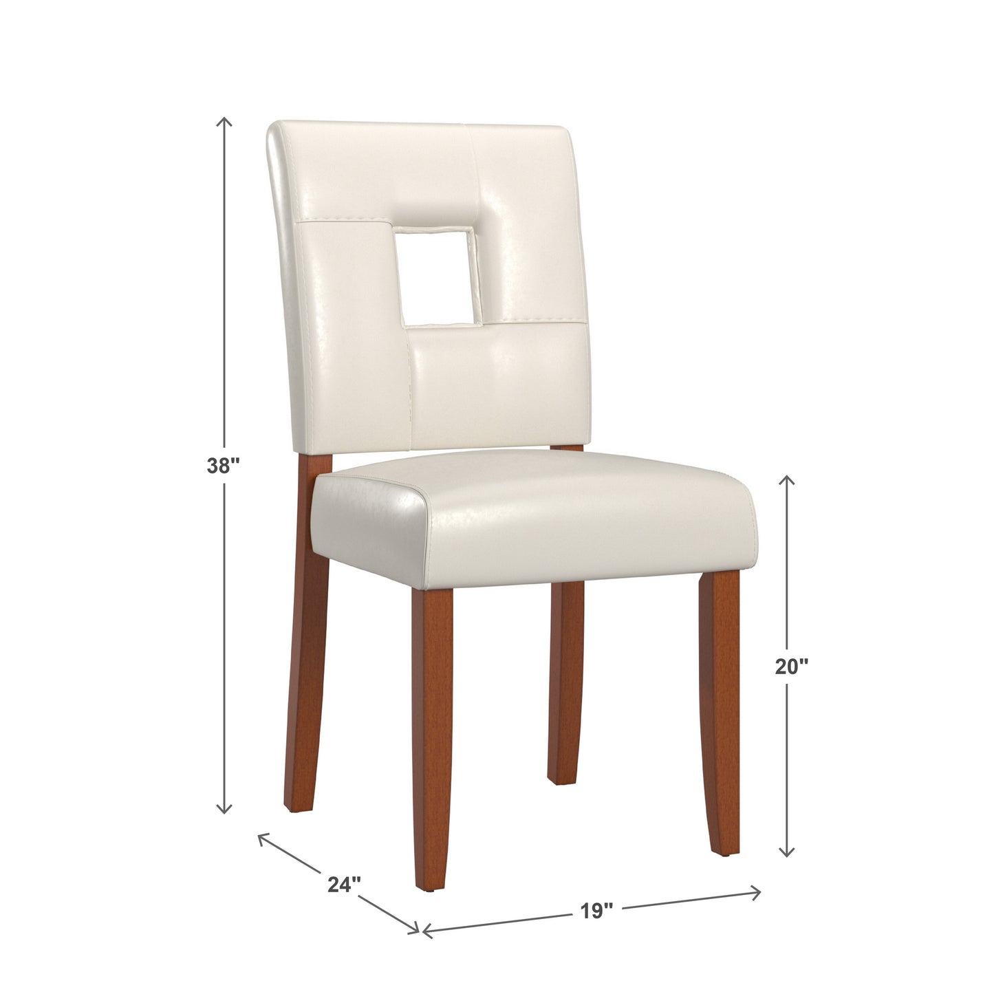 White Faux Leather Dining Chairs (Set of 2)