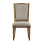 Round 5-Piece Dining Set - Beige Linen, Ornate Chair Backs