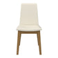 Wood Finish White Vegan Leather Dining Chair (Set of 2) - Oak Wash