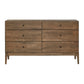 Walnut Finish 6-Drawer Dresser