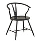 Wishbone Back Metal Side Chair with Wood Seat (Set of 2) - Black