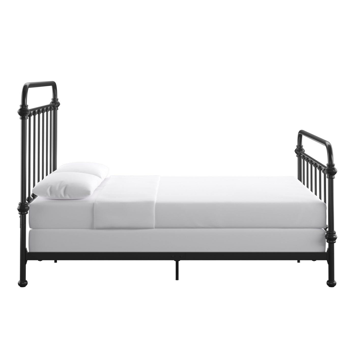 Graceful Lines Victorian Metal Bed - Black Finish, Full Size (Full Size)