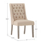 Tufted Linen Upholstered Side Chairs (Set of 2) - Beige Linen