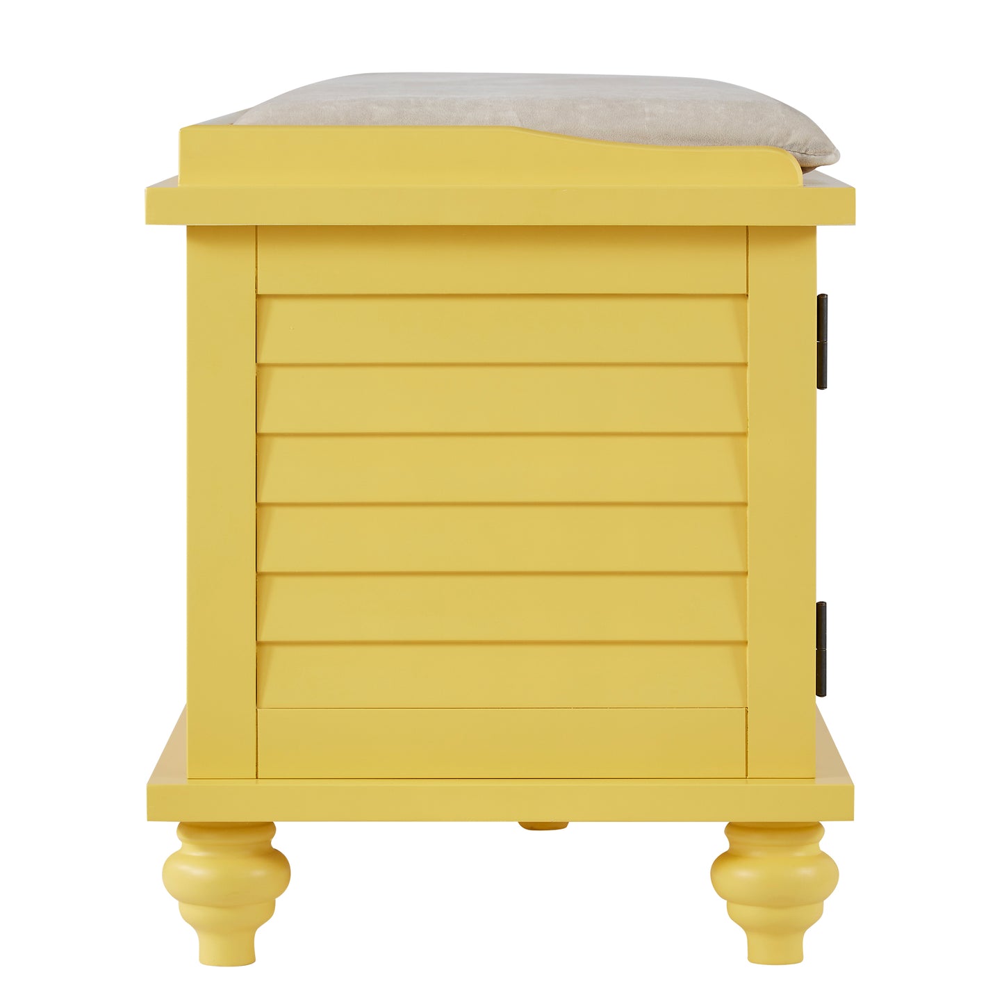 Velvet Cushion Storage Bench - Yellow