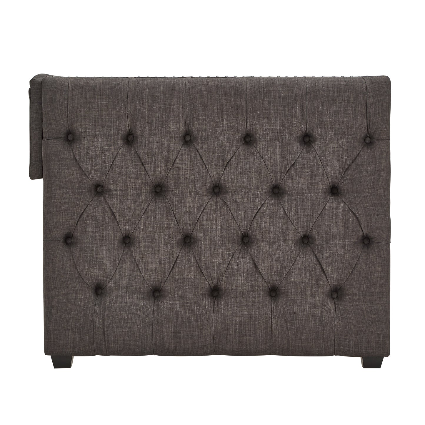 Tufted Nailhead Daybed - Dark Gray Linan, No Trundla