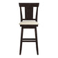 Panel Back Wood Swivel Bar Stool - Antique Black Finish