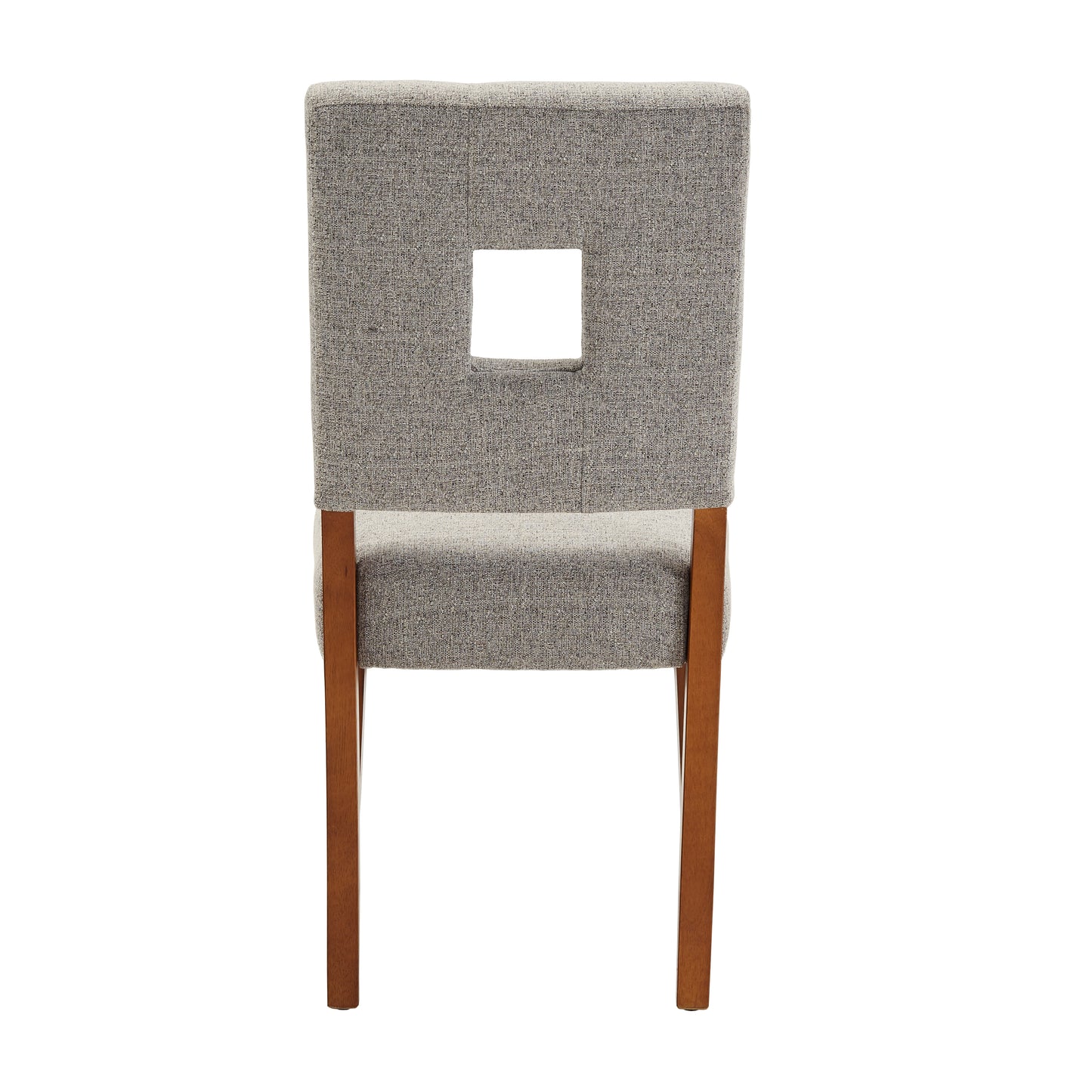 Upholstered Fabric Keyhole Dining Chairs (Set of 2) - Light Gray