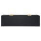 64" Wide 8 - Drawer Dresser - Black Finish, Gold Accent, Dresser and Mirror