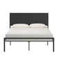 Metal Platform Bed with Geometric Headboard - Black, Full (Full Size)