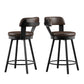 Faux Leather Metal Swivel 25" Counter Height Stools (Set of 2) - Brown