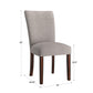 Linen Parsons Dining Chairs (Set of 2) - Espresso Finish, Gray