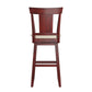 Panel Back Wood Swivel Bar Stool - Antique Berry Finish